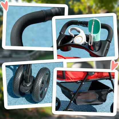 Hundewagen Pet Stroller Für Kleine Hunde Haustierwagen Klappbar Oxford Rot