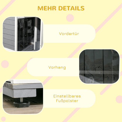 Pawhut Hundehütte, Tannenholz, Hundehaus, Kleintierhaus Mit 2 Schüsseln, Outdoor